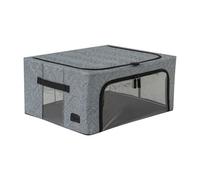 Periea Beau Folding Collapsible Stackable Fabric Home Storage Boxes With Steel Frames - Herringbone - Medium