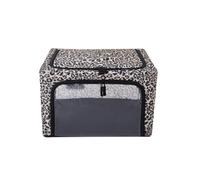 Periea Beau Folding Collapsible Stackable Fabric Home Storage Boxes With Steel Frames - Jaguar Print - Small