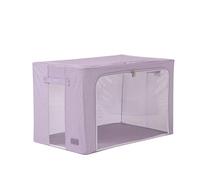 Periea ‘Beau’ Folding Collapsible Stackable Fabric Home Storage Boxes with Steel Frames (Lilac Denim Effect, Jumbo)