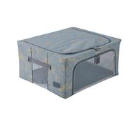 Periea Beau Folding Collapsible Stackable Fabric Home Storage Boxes With Steel Frames - Metallic Floral - Medium