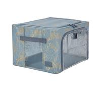 Periea Beau Folding Collapsible Stackable Fabric Home Storage Boxes With Steel Frames - Metallic Floral - Small
