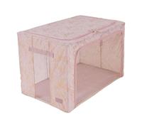 Periea ‘Beau’ Folding Collapsible Stackable Fabric Home Storage Boxes with Steel Frames (Metallic Floral Blush, Jumbo)