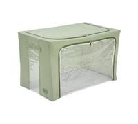 Periea ‘Beau’ Folding Collapsible Stackable Fabric Home Storage Boxes with Steel Frames (Sage Hemp, Jumbo)