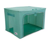 Periea Beau Folding Collapsible Stackable Fabric Home Storage Boxes With Steel Frames - Sea Glass - Large