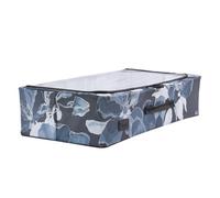 Periea 'casey' Underbed Storage Boxes With Lids - Foldable, Stackable, And Space-Saving Organiser - Black Grey Floral - Medium