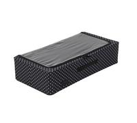 Periea Casey Underbed Storage Boxes With Lids - Foldable, Stackable, And Space-Saving Organiser - Black With White Dots Medium