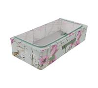 Periea 'casey' Underbed Storage Boxes With Lids - Foldable, Stackable, And Space-Saving Organiser - Green Floral - Medium