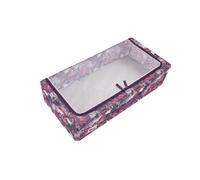 Periea Casey Underbed Storage Boxes With Lids - Foldable, Stackable, And Space-Saving Organiser - Pink Floral - Medium