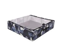Periea 'Casey' Underbed Storage Boxes with Lids - Foldable, Stackable, and Space-Saving Organiser to Keep Your Space Tidy and Clutter-Free - Black Grey Floral - Large