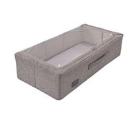 Periea 'Casey' Underbed Storage Boxes with Lids - Foldable, Stackable, and Space-Saving Organiser to Keep Your Space Tidy and Clutter-Free - Grey Linen - Medium
