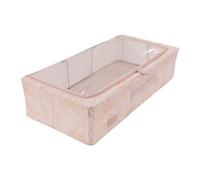 Periea 'Casey' Underbed Storage Boxes with Lids - Foldable, Stackable, and Space-Saving Organiser to Keep Your Space Tidy and Clutter-Free - Metallic Floral Blush - Medium