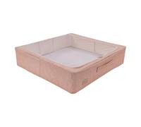 Periea 'Casey' Underbed Storage Boxes with Lids - Foldable, Stackable, and Space-Saving Organiser to Keep Your Space Tidy and Clutter-Free - Pink Linen - Large