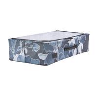 Periea 'Casey' Underbed Storage Boxes with Lids - Foldable, Stackable, and Space-Saving Organiser to Keep Your Space Tidy and Clutter-Free - Black Grey Floral - Medium