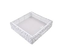 Periea 'Casey' Underbed Storage Boxes with Lids - Foldable, Stackable, and Space-Saving Organiser to Keep Your Space Tidy and Clutter-Free - Grey Damask - Large