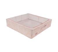 Periea 'Casey' Underbed Storage Boxes with Lids - Foldable, Stackable, and Space-Saving Organiser to Keep Your Space Tidy and Clutter-Free - Metallic Floral Blush - Large