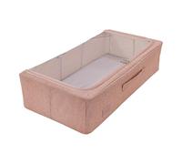 Periea 'Casey' Underbed Storage Boxes with Lids - Foldable, Stackable, and Space-Saving Organiser to Keep Your Space Tidy and Clutter-Free - Pink Linen - Medium