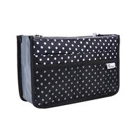 Periea Chelsy Handbag Organiser Insert (Black with White Polka-dots, Small)
