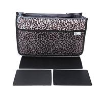 Periea 'Chelsy' Premium Handbag Organiser Insert: Structured Travel Pouch for Tote Bag, Purse Insert for Efficient Bag Organisation - Large, Leopard Gold