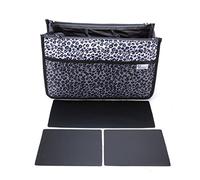 Periea 'Chelsy' Premium Handbag Organiser Insert: Structured Travel Pouch for Tote Bag, Purse Insert for Efficient Bag Organisation - Large, Leopard Silver