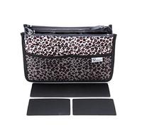 Periea 'Chelsy' Premium Handbag Organiser Insert: Structured Travel Pouch for Tote Bag, Purse Insert for Efficient Bag Organisation - Medium, Leopard Gold