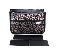 Periea 'Chelsy' Premium Handbag Organiser Insert: Structured Travel Pouch for Tote Bag, Purse Insert for Efficient Bag Organisation - Small, Leopard Gold