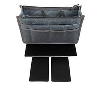 Periea 'Chelsy' Premium Handbag Organiser Insert: Structured Travel Pouch for Tote Bag, Purse Insert for Efficient Bag Organisation - Small, Grey