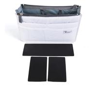 Periea 'Chelsy' Premium Handbag Organiser Insert: Structured Travel Pouch for Tote Bag, Purse Insert for Efficient Bag Organisation - Large, White