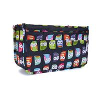 Periea ‘Daisy’ Handbag Organiser - Tote Bag Insert with 15 Compartments - Large, Black Owl