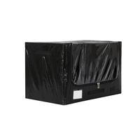 Periea 'Eden' Heavy Duty Tarp Jumbo Storage Boxes - Tough, Durable, Water-Resistant, Folding & Stackable with Strong Steel Frame for Home & Garage (Black)