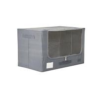 Periea 'Eden' Heavy Duty Tarp Jumbo Storage Boxes - Tough, Durable, Water-Resistant, Folding & Stackable with Strong Steel Frame for Home & Garage (Grey)