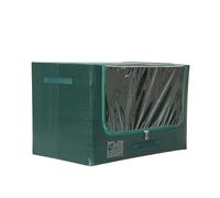 Periea 'Eden' Heavy Duty Tarp Jumbo Storage Boxes - Tough, Durable, Water-Resistant, Folding & Stackable with Strong Steel Frame for Home & Garage (Green)