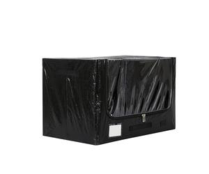 Periea 'Eden' Heavy Duty Tarp Jumbo Storage Boxes - Tough, Durable, Water-Resistant, Folding & Stackable with Strong Steel Frame for Home & Garage (Black)