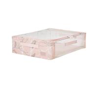 Periea Esme Folding Collapsible Stackable Fabric Underbed Home Storage Boxes with Steel Frames (Blush Birds)