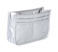 Periea Layla Premium PU Leather Handbag Organiser Insert (Silver, Small)