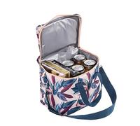 Periea Liz Insulated Lunch Bag - Cool Bag for Work, School, Travel & Picnics (Peach Leaves, Large)