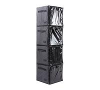 Periea Lola Collapsible Storage Cubes Pack Of 4, Fabric Storage Boxes With Front Zip Viewing Window, Black With White Polka Dots