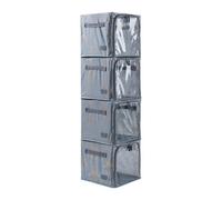 Periea Lola Collapsible Storage Cubes Pack Of 4, Foldable Fabric Storage Boxes With Front Zip And Viewing Window, Metallic Floral