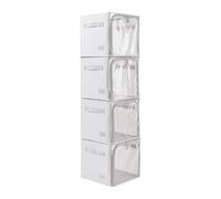 Periea Lola Collapsible Storage Cubes Pack Of 4, Foldable Fabric Storage Boxes With Front Zip And Viewing Window, Grey