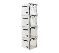 Periea ‘Lola’ Collapsible Storage Cubes Pack of 4 - Foldable Fabric Storage Boxes with Front Zip, Viewing Window & Heavy-Duty Base for Shelves, Wardrobes & Cube Units, Black Dot