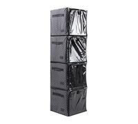 Periea ‘Lola’ Collapsible Storage Cubes Pack of 4 - Foldable Fabric Storage Boxes with Front Zip, Viewing Window & Heavy-Duty Base for Shelves, Wardrobes & Cube Units, Black with White Polka Dots
