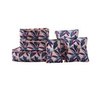 Periea Lucy Travel 6 Piece Packing Cube Set, Peach Leaves, Lightweight Luggage Organisers For Suitcases, Travel & Holiday Packing