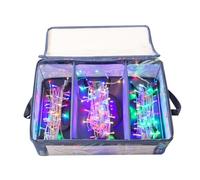 Periea ‘Lumi’ Collapsible Christmas LED Lights Storage Box with 3 PP Spools - Holiday Décor & Fairy Light Organiser