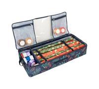 Periea 'Noella' Large Fabric Christmas and Birthday wrapping paper gift wrap and accessories storage case for paper rolls, tags, ribbons and bows