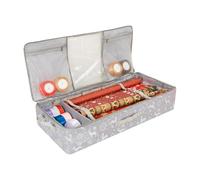 Periea 'Noella' Large Fabric Christmas and Birthday wrapping paper gift wrap and accessories storage case for paper rolls, tags, ribbons and bows