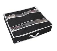Periea ‘Sami’ Shoe Organiser - Foldable Shoe Storage Bag/Box for Tidying & Organising Shoes, Trainers, Heels & Boots - Anti-odour & Anti-mould Fabric (Black)