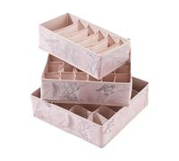 Periea Set of 3 Luxury Drawer Organiser - Maya - 4 Colours Available (Blush Birds)