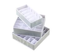 Periea Set of 3 Luxury Drawer Organiser - Maya - 4 Colours Available (Green Denim Effect)