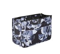 Periea 'Signature' Luxury Handbag Organiser Insert - 3 Sizes - (Black Grey Floral, Large)