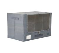 Periea Tarp Heavy Duty Jumbo Storage Boxes - Tough, Durable, Water-Resistant, Folding, Stackable With Strong Steel Frame Grey