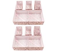 Periea UK Drawer Organiser Divider Pack of 12 Foldable Drawer Organisers (Blush Leaf, Premium)